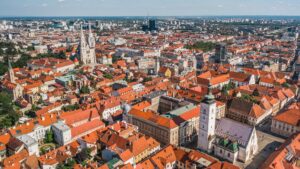 imagen aerea de Zagreb,Croacia